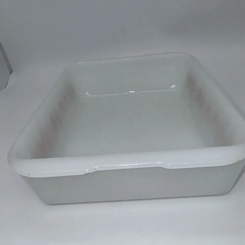 VTG White Ceramic Baking‎ Dish with Copper Wheat Pattern Farmhouse Kitchen Decor